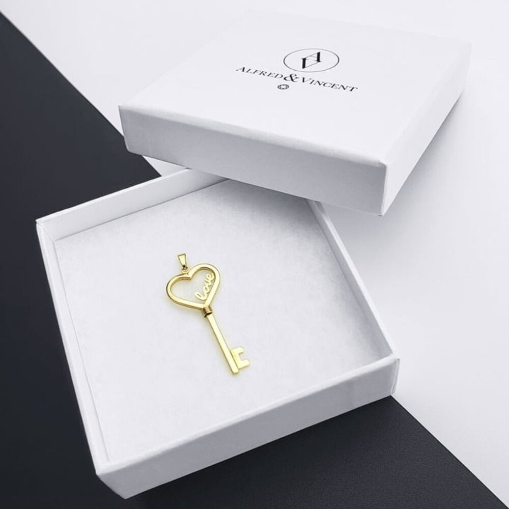 Heart & Cursive Script Love Promise Skeleton Key … - image 2